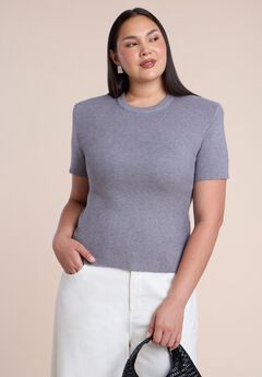 Power Shoulder Knit Top