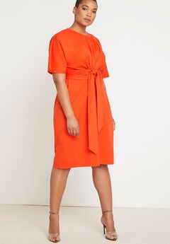 Cross Front Flutter Sleeve Dress