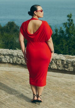 Cutout Back Midi Dress
