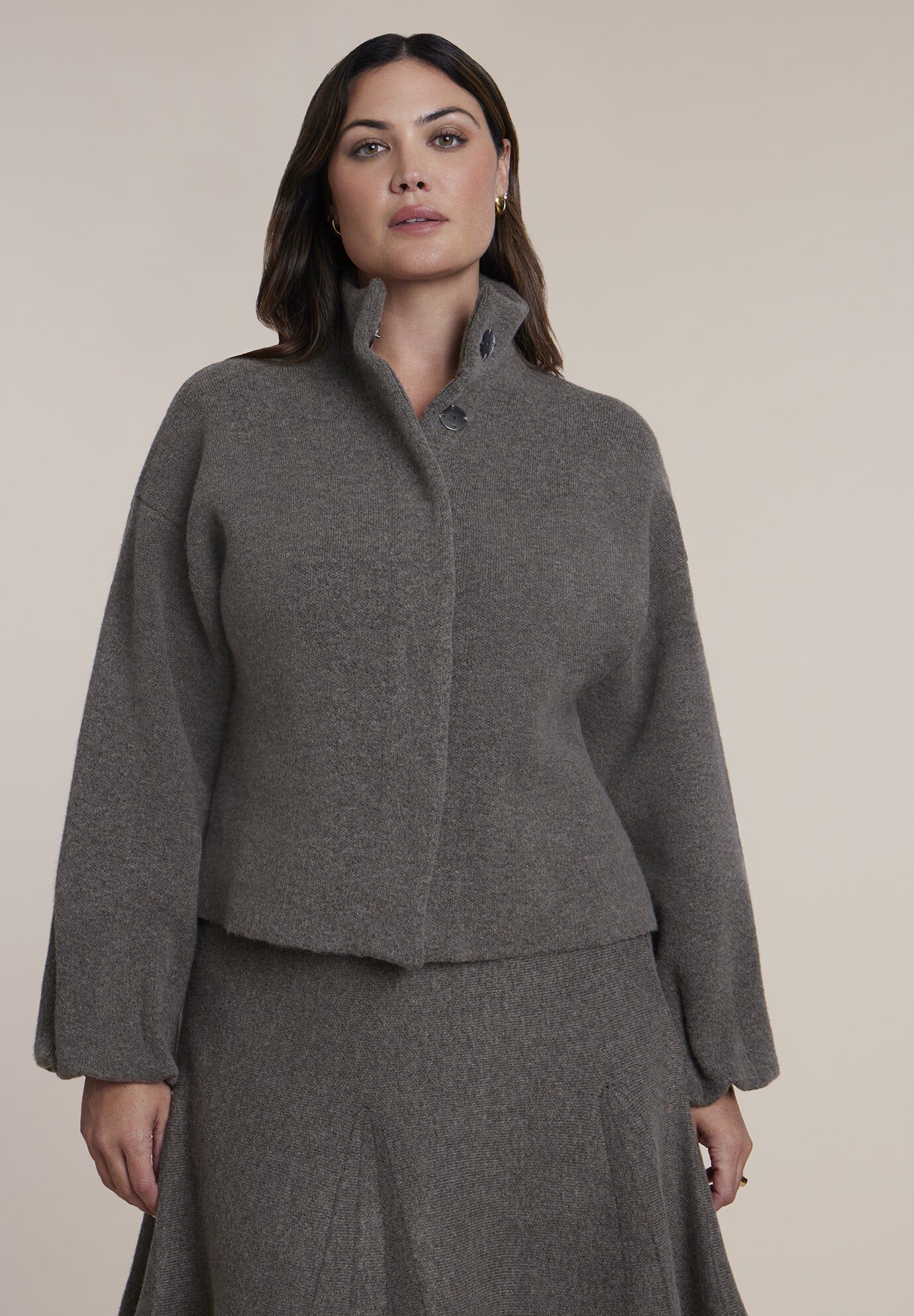 Funnel Neck Sweater Jacket