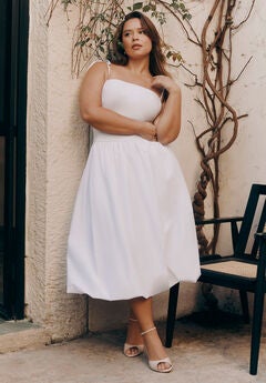 Bubble Skirt Midi Dress