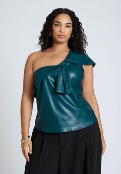 Faux Leather Bow Top
