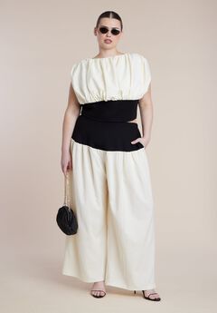 Colorblocked Wide Leg Pant