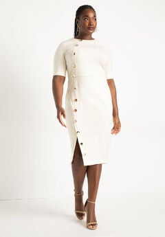 Button Front Workwear Dress