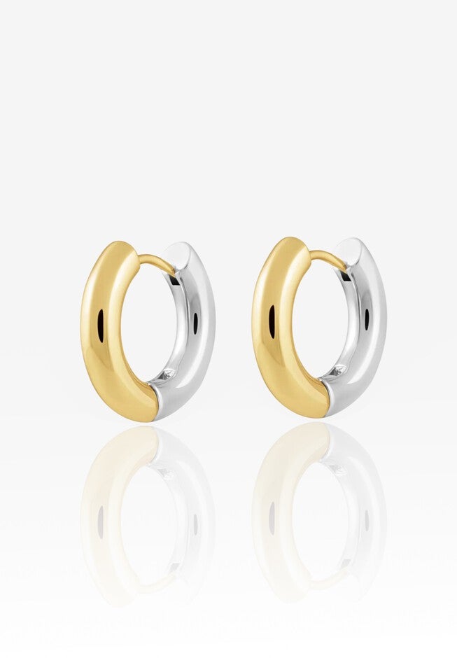 Hendrix Two-Tone Earrings, GOLD SILVER, hi-res image number 0