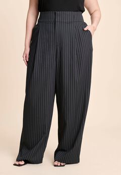 Corset Pinstripe Wide Leg Trouser