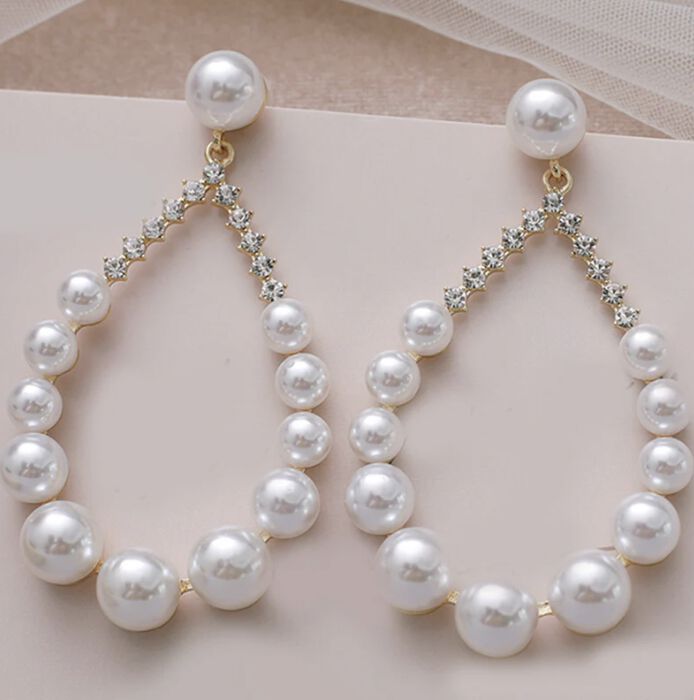 Paisley Earrings, GOLD PEARL, hi-res image number 0