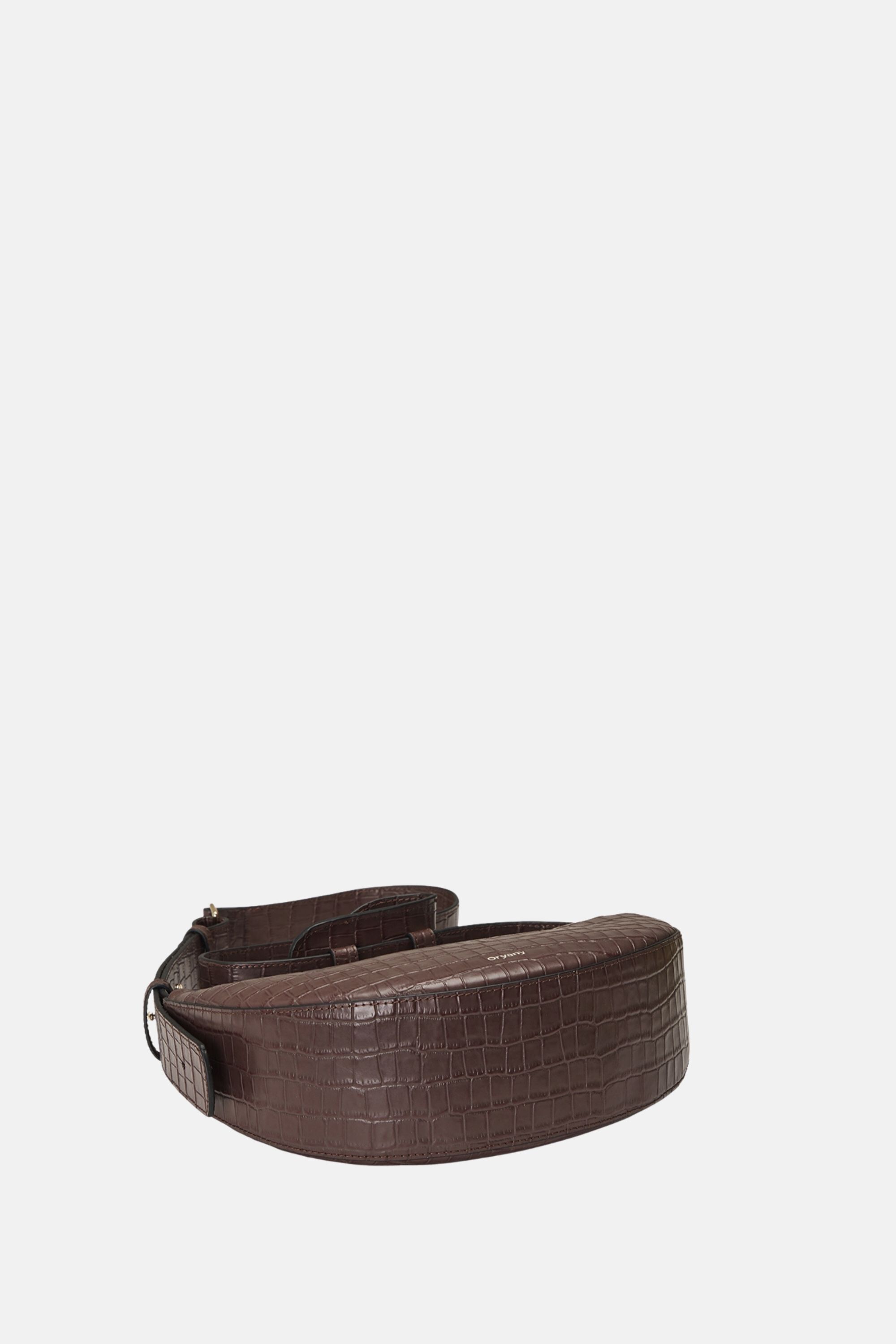 Rookie Croco Crossbody Medium- Cream, DEEP BROWN, alternate image number 3