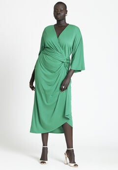 Draped Skirt Knit Dress