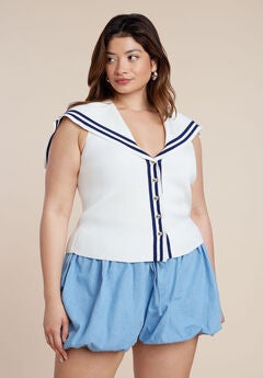 Sailor Collar Sweater Tank
