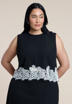 Sleeveless Lace-Trimmed Top