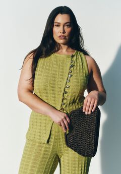 Pointelle Stitch Sweater Vest