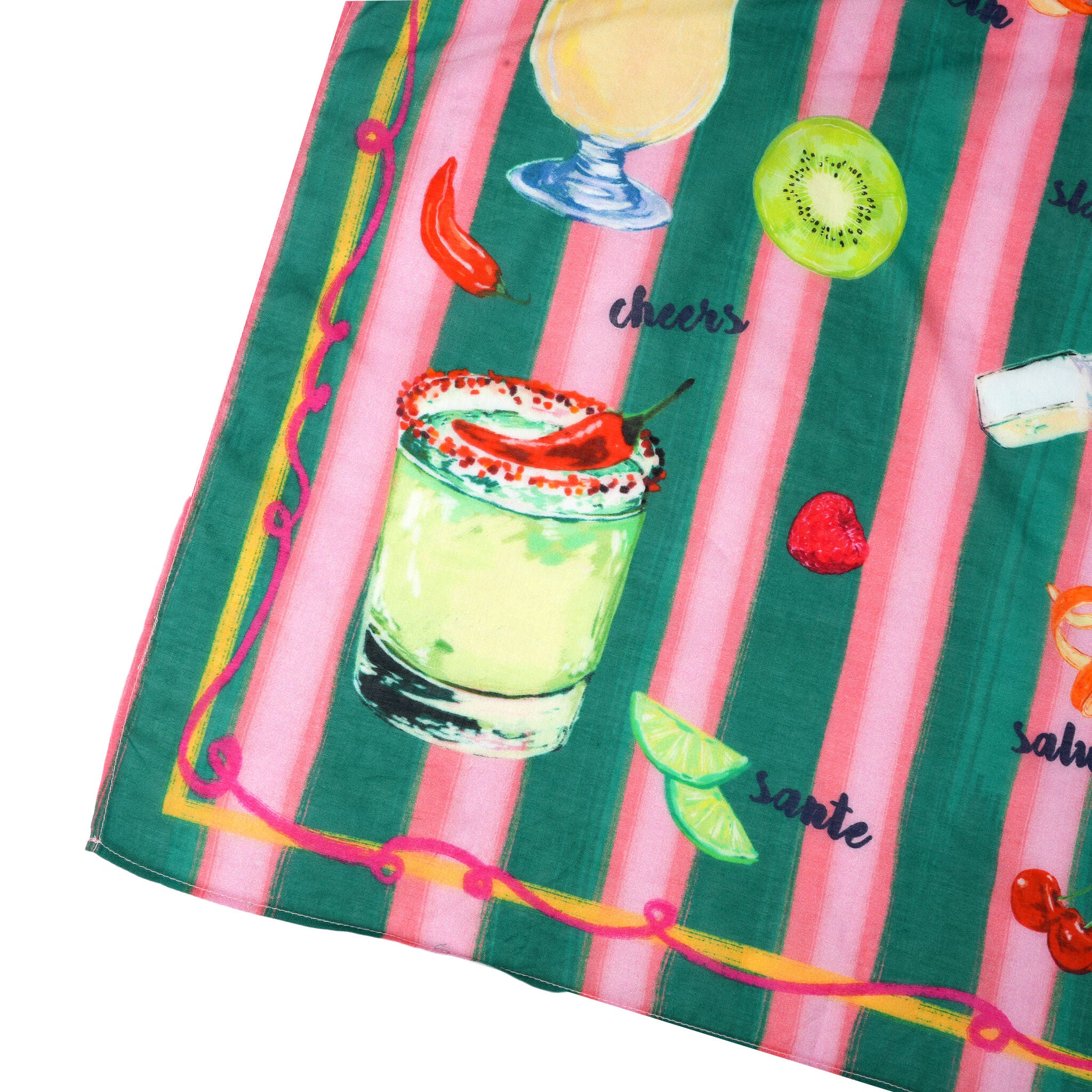 &quot;Cheers&quot; Cocktail Bandana - Dark Green, GREEN, alternate image number 2