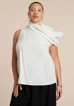 Draped Neck Sleeveless Top