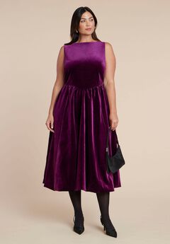 Bubble Hem Velvet Dress