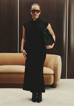 Tall Neck Sweater Dress