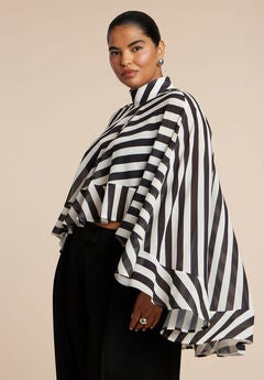 Ruffle Detail Asym Cape