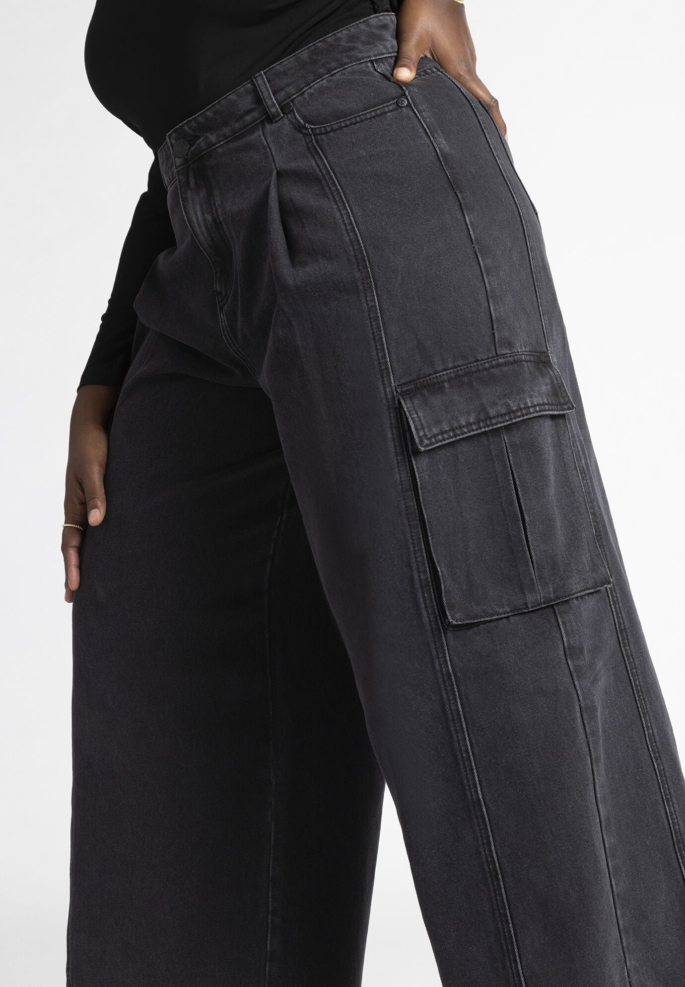 Wide Leg Cargo Jean, , on-hover image number 1