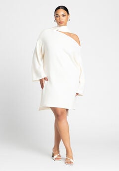 Sweater Mini Dress With Waist Tie