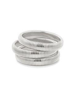 Flex Snake Chain Bracelet Set- Silver