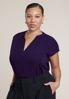Notch Collar Blouse