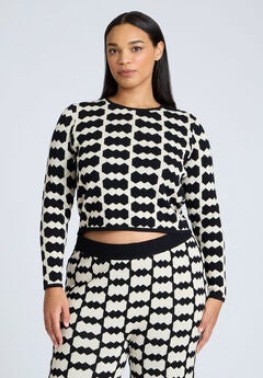 Cropped Sweater With Pattern
