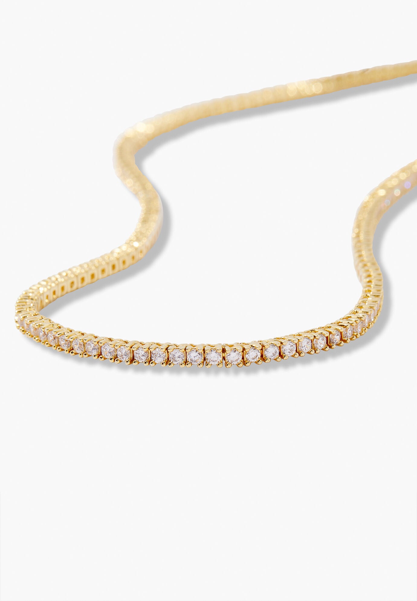 Georgina Tennis Necklace, GOLD, on-hover image number 1