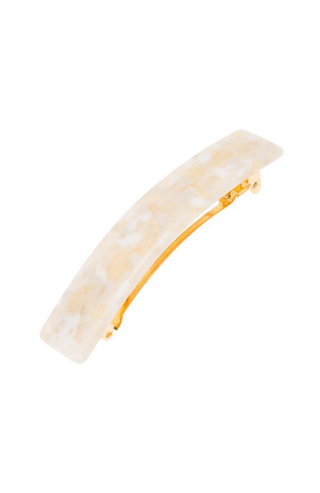 Classic Rectangle Barrette, PAVLOVA WHITE, hi-res image number 0
