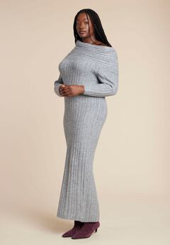 High Collar Sweater Dress