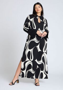 Printed Collared Maxi Dress