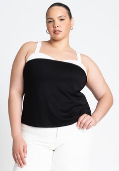 Contrast Trim Detail Top