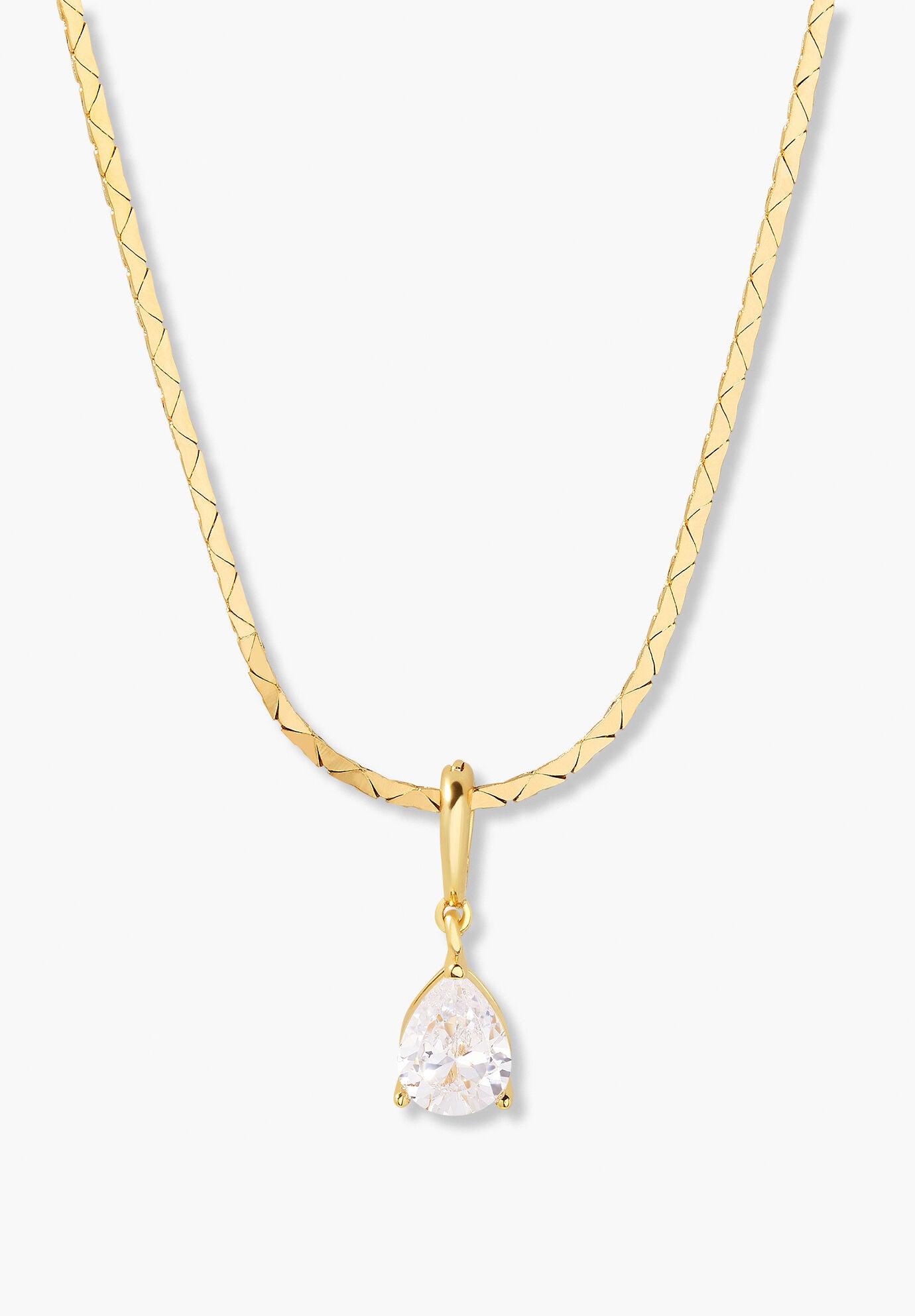 Melrose Teardrop Birthstone Necklace, APRIL, hi-res image number 0