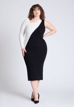 Colorblocked Asym Dress