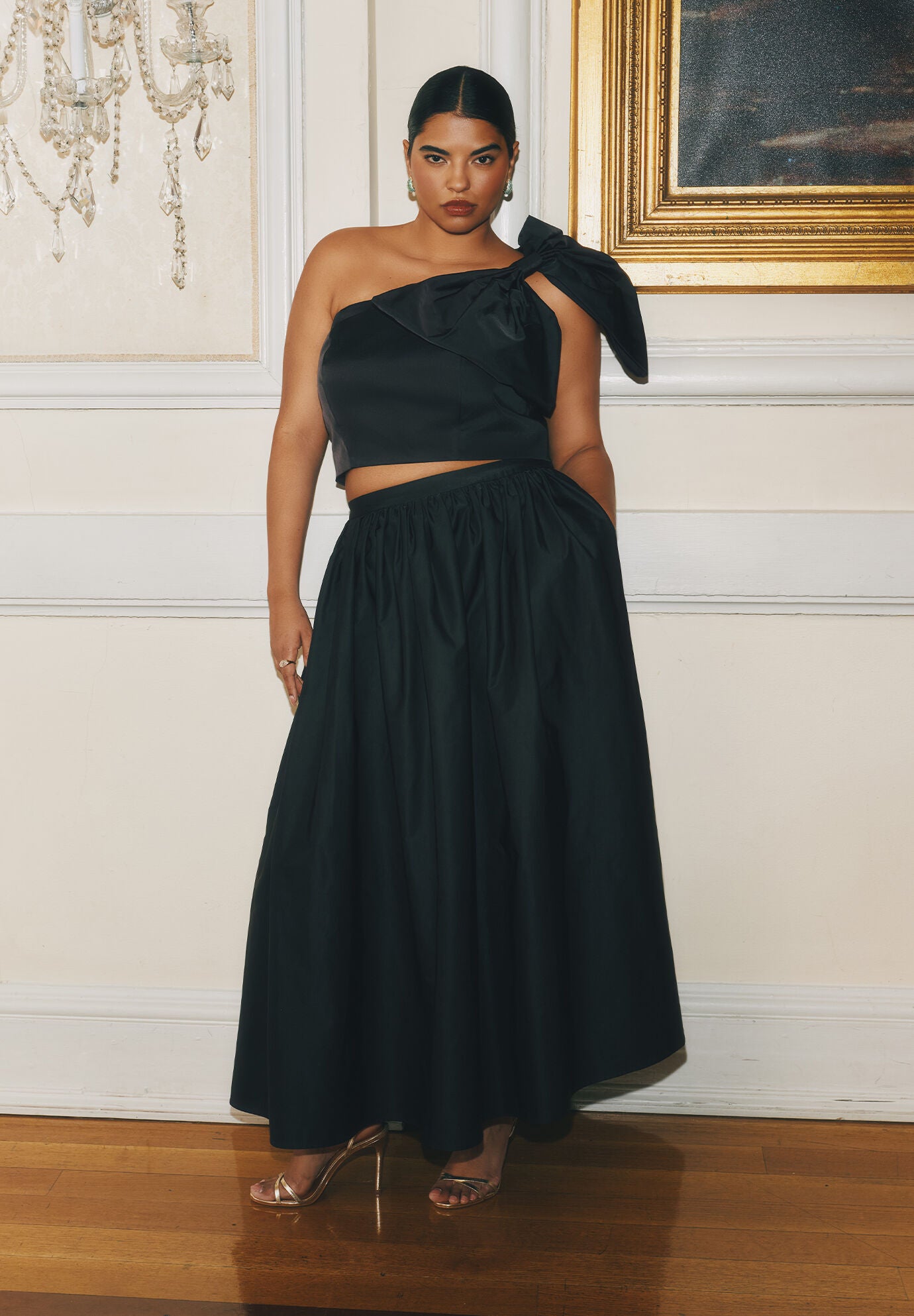 Taffeta Full Maxi Skirt