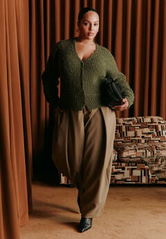 Pleat-Detail Tailored Barrel Pant