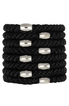 Grab & Go Ponytail Holder, 8 Pack - Metallic Bead