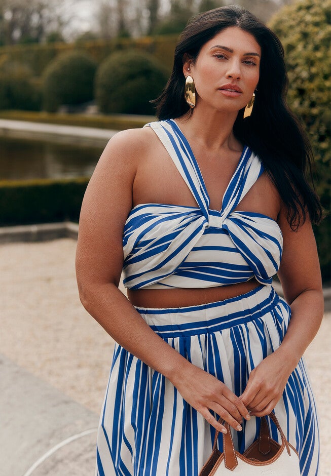 Split Strap Crop Top, RIVIERA STRIPE, hi-res image number null