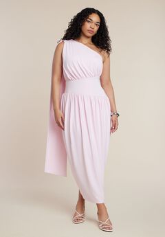 One-Shoulder Draped Maxi Dress