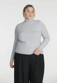 Soft Brushed Mock Neck Long Sleeve