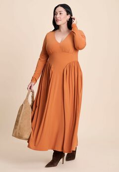 Plunge Neck Knit Dress