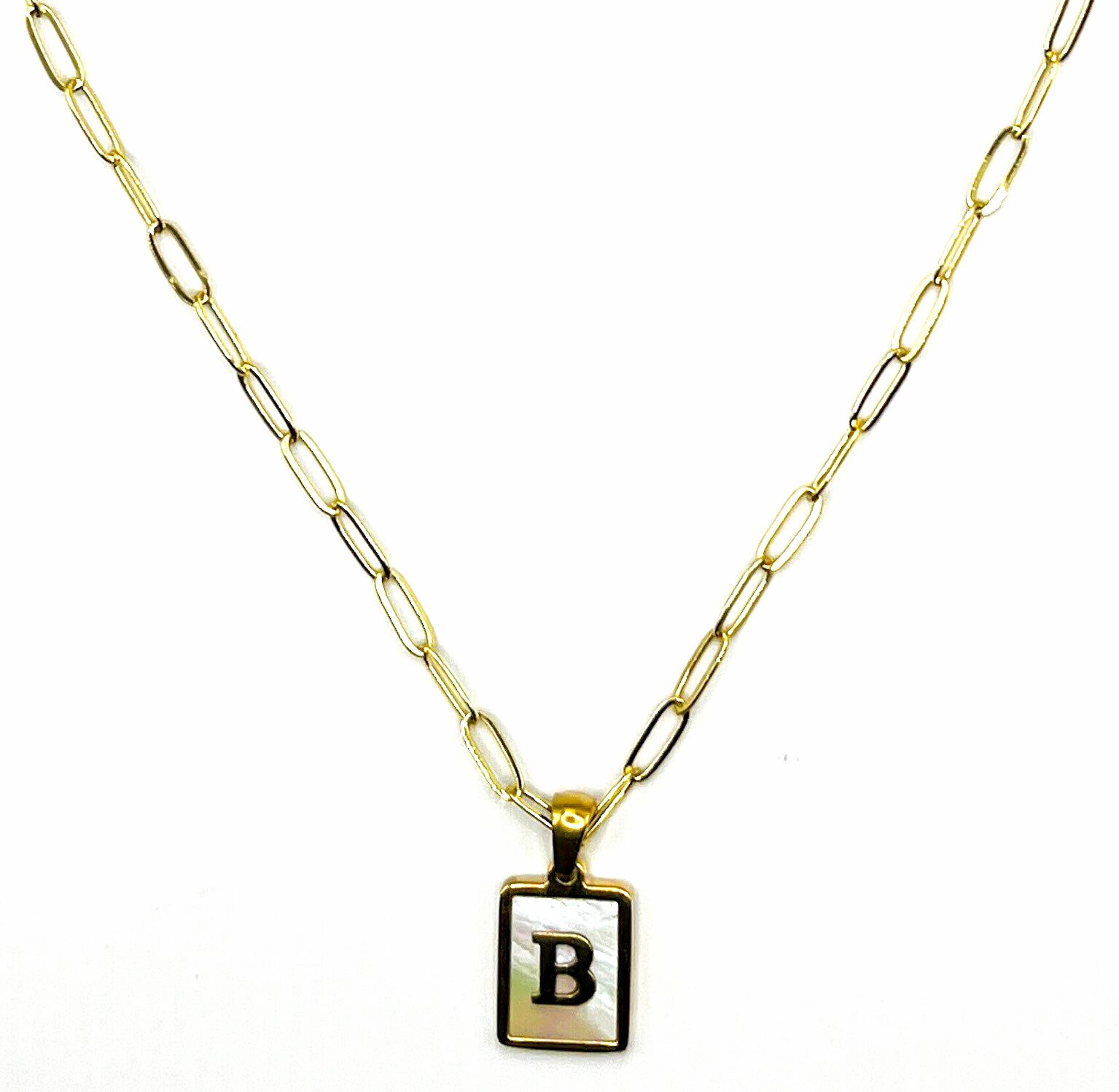 Pearlescent Initial Necklace, B, hi-res image number 0