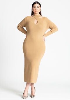 Keyhole Midi Sweater Dress