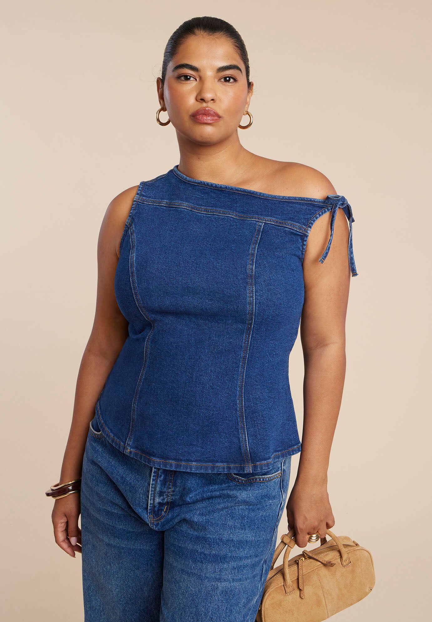 トップス d.i.a Plus Size Asymmetrical Neckline Tops | Dia & Co