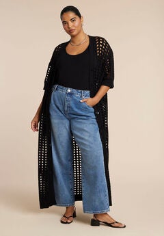 Open Stitch Cardigan Duster