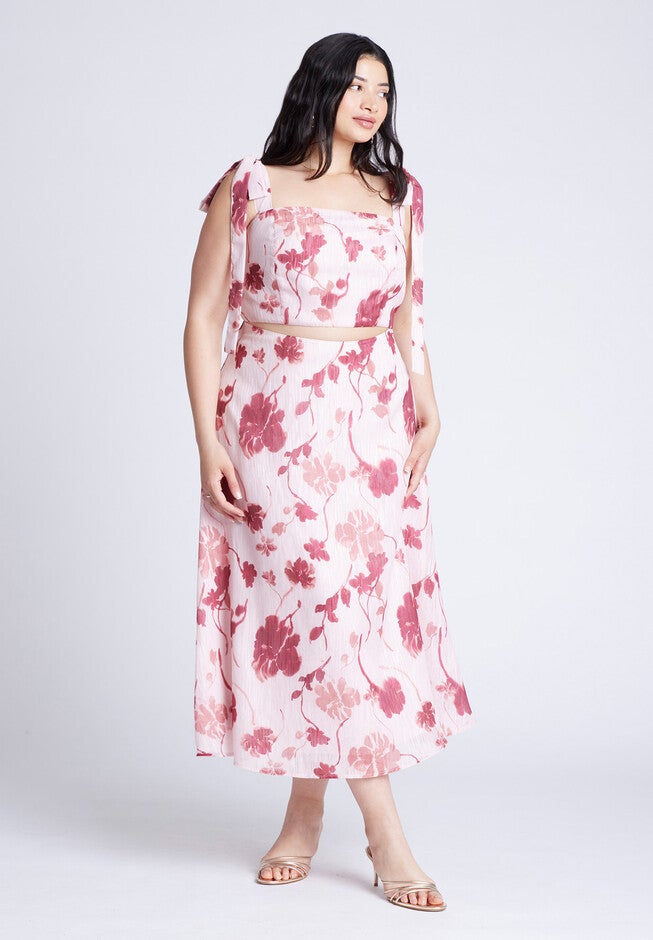 Floral Crop Top, BLOOMS OF PINK, alternate image number null