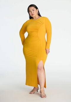 Shirred Detail Maxi Dress