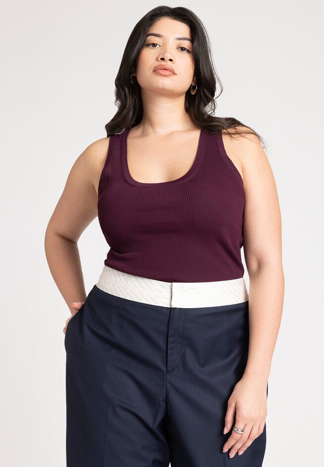Scoop Neck Tank, DARK GRAPE, on-hover image number null
