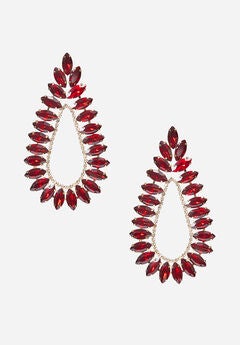 Oversized Teardrop Crystal Earrings With Mixed Crystals