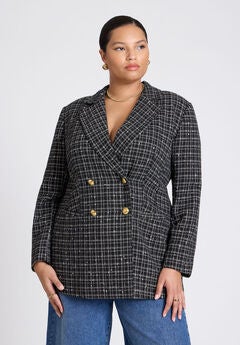 Plus Size Plaid Coat For Women