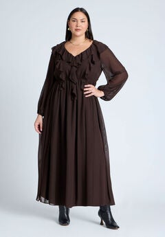 Plus Size Brown Dresses
